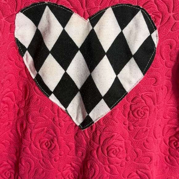 Mia Belle Pink Embossed Heart Harlequin Peplum Dress Girls Size 6Y - Picture 3 of 8